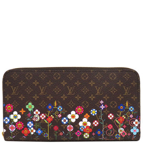 ルイヴィトン LOUIS VUITTON LV × TM ジッピー ウォレット M14162 モノグラム モノグラムキャンバス 長財布 ゴールド金具 茶 ラウンドファスナー 村上隆