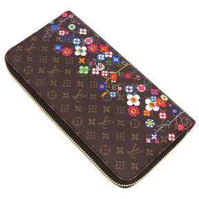 ルイヴィトン LOUIS VUITTON LV × TM ジッピー ウォレット M14162 モノグラム モノグラムキャンバス 長財布 ゴールド金具 茶 ラウンドファスナー 村上隆