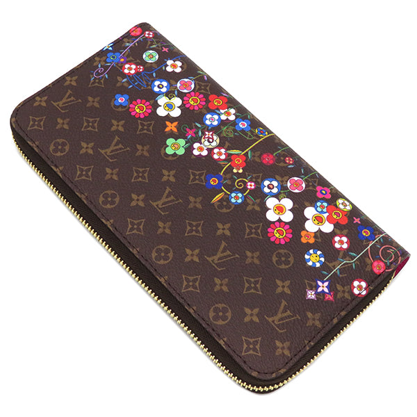 ルイヴィトン LOUIS VUITTON LV × TM ジッピー ウォレット M14162 モノグラム モノグラムキャンバス 長財布 ゴールド金具 茶 ラウンドファスナー 村上隆