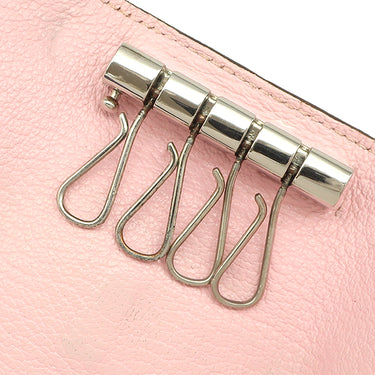 エルメス HERMES ベアン 4連キーケース ローズサクラ シェーブル キーケース シルバー金具