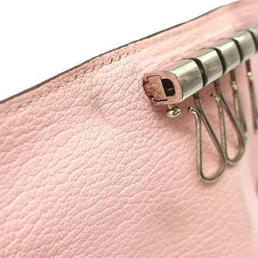 エルメス HERMES ベアン 4連キーケース ローズサクラ シェーブル キーケース シルバー金具