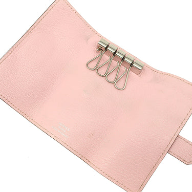 エルメス HERMES ベアン 4連キーケース ローズサクラ シェーブル キーケース シルバー金具