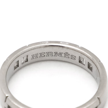 エルメス HERMES ヘラクレス ホワイトゴールド K18WG リング 指輪 Au750 18K 18金 ウェディング マリッジリング Hモチーフ 5号