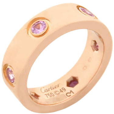 カルティエ Cartier ラブリング フル ピンクサファイア ピンクゴールド K18PG ピンクサファイア #49(JP9) リング 指輪 LOVE Ring 750 18K PG 18金 8.5号