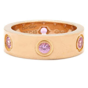 カルティエ Cartier ラブリング フル ピンクサファイア ピンクゴールド K18PG ピンクサファイア #49(JP9) リング 指輪 LOVE Ring 750 18K PG 18金 8.5号