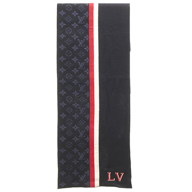 ルイヴィトン LOUIS VUITTON エシャルプ LV バーシティ M77936 ネイビー ウール 14037 マフラー 紺 モノグラム