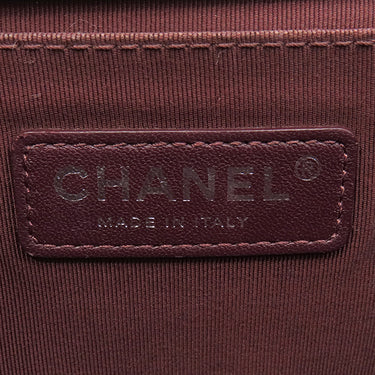シャネル CHANEL ボーイシャネル ネイビー レザー ショルダーバッグ ガンメタル金具 紺 チェーン