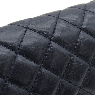 シャネル CHANEL ボーイシャネル ネイビー レザー ショルダーバッグ ガンメタル金具 紺 チェーン