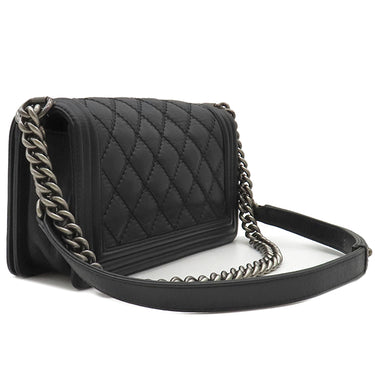 シャネル CHANEL ボーイシャネル ワイルドステッチ チェーンショルダー A67086  ブラック レザー ショルダーバッグ ヴィンテージ金具 黒 リカラー有