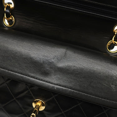 シャネル CHANEL マトラッセ 23 Wチェーン A01113 ブラック レザー ショルダーバッグ ゴールド金具 黒 ダブルフラップ ダブルチェーン