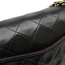 シャネル CHANEL マトラッセ 23 Wチェーン A01113 ブラック レザー ショルダーバッグ ゴールド金具 黒 ダブルフラップ ダブルチェーン