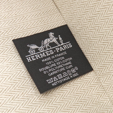 エルメス HERMES エスカル コニャック コットン レザー ポーチ シルバー金具 茶 バス用ポーチ コスメポーチ