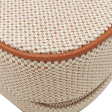 エルメス HERMES エスカル コニャック コットン レザー ポーチ シルバー金具 茶 バス用ポーチ コスメポーチ