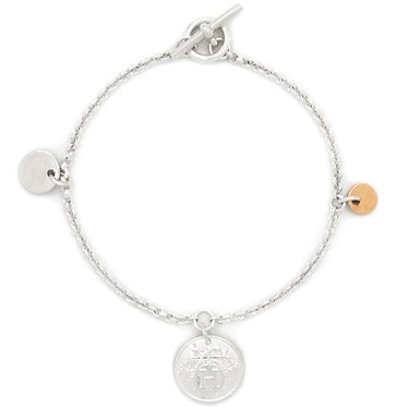 エルメス HERMES エクスリブリス PM シルバーXピンクゴールド シルバー925 K18PG SH ブレスレット SV925 Au750 K18PG