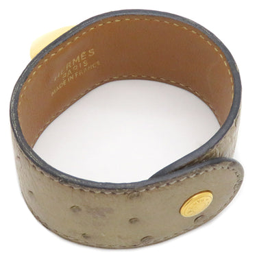 エルメス HERMES メドール ベージュ オーストリッチ GP 14038 ブレスレット ゴールド金具