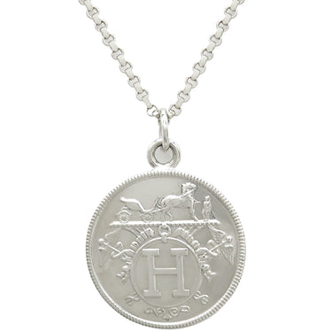 エルメス HERMES エクスリブリス MM ロングネックレス シルバーXピンクゴールド K18PG シルバー925 ネックレス