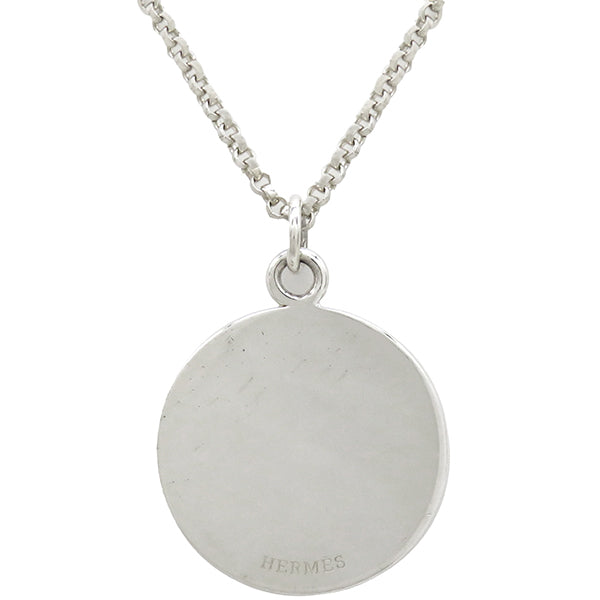 エルメス HERMES エクスリブリス MM ロングネックレス シルバーX