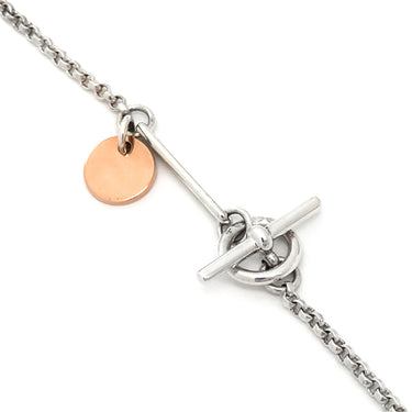 エルメス HERMES エクスリブリス MM ロングネックレス シルバーXピンクゴールド K18PG シルバー925 ネックレス
