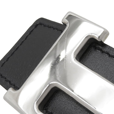 エルメス HERMES コンスタンスH ＃100 ブラック×ゴールド ボックスカーフ トゴ #100 ベルト シルバー金具 リバーシブル Hバックル 黒 茶