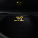 エルメス HERMES コンパクト ウォレット ブラック ボックスカーフ 三つ折り財布 ゴールド金具 黒 ミニ財布