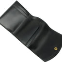 エルメス HERMES コンパクト ウォレット ブラック ボックスカーフ 三つ折り財布 ゴールド金具 黒 ミニ財布