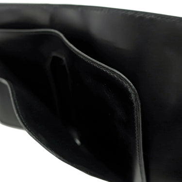 エルメス HERMES コンパクト ウォレット ブラック ボックスカーフ 三つ折り財布 ゴールド金具 黒 ミニ財布