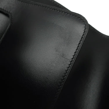 エルメス HERMES コンパクト ウォレット ブラック ボックスカーフ 三つ折り財布 ゴールド金具 黒 ミニ財布