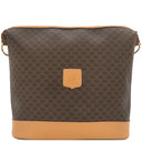 セリーヌ CELINE マカダム ブラウン PVC レザー ショルダーバッグ ゴールド金具 茶