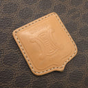 セリーヌ CELINE マカダム ブラウン PVC レザー ショルダーバッグ ゴールド金具 茶
