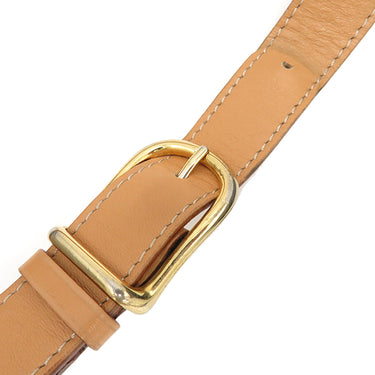 セリーヌ CELINE マカダム ブラウン PVC レザー ショルダーバッグ ゴールド金具 茶