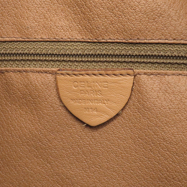 セリーヌ CELINE マカダム ブラウン PVC レザー ショルダーバッグ ゴールド金具 茶