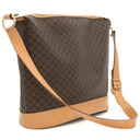 セリーヌ CELINE マカダム ブラウン PVC レザー ショルダーバッグ ゴールド金具 茶