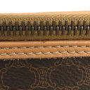 セリーヌ CELINE マカダム ブラウン PVC レザー ショルダーバッグ ゴールド金具 茶