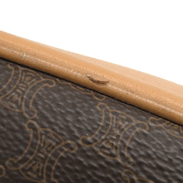 セリーヌ CELINE マカダム ブラウン PVC レザー ショルダーバッグ ゴールド金具 茶