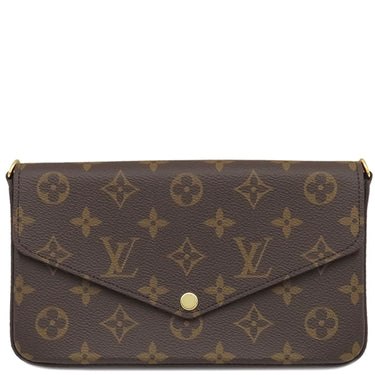 ルイヴィトン LOUIS VUITTON ポシェット フェリシー M81896 フューシャ モノグラムキャンバス チェーンウォレット ゴールド金具 茶 チェーンショルダー クロスボディ