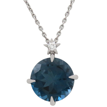 スタージュエリー STAR JEWELRY ナイトブルー ロンドン ブルートパーズ ホワイトゴールド K18WG ダイヤモンド ブルートパーズ ネックレス 750WG Au750 18金 1Pダイヤ