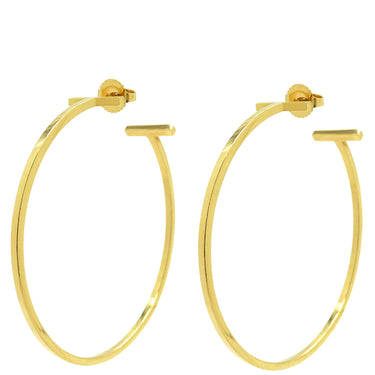 ティファニー Tiffany & Co Tワイヤー フープ ピアス イエローゴールド K18YG ピアス エクストララージ 750 イエローゴールド