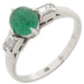 ノンブランド NON BRAND エメラルド ダイヤモンド リング プラチナシルバー Pt エメラルド ダイヤモンド リング 指輪 グリーン 緑 Pm 10.5号