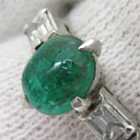 ノンブランド NON BRAND エメラルド ダイヤモンド リング プラチナシルバー Pt エメラルド ダイヤモンド リング 指輪 グリーン 緑 Pm 10.5号