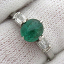 ノンブランド NON BRAND エメラルド ダイヤモンド リング プラチナシルバー Pt エメラルド ダイヤモンド リング 指輪 グリーン 緑 Pm 10.5号