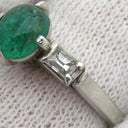 ノンブランド NON BRAND エメラルド ダイヤモンド リング プラチナシルバー Pt エメラルド ダイヤモンド リング 指輪 グリーン 緑 Pm 10.5号