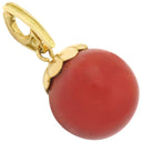 ノンブランド NON BRAND 珊瑚 ダイヤ イエローゴールド K18YG 珊瑚 ペンダントトップ 赤 サンゴ