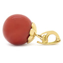 ノンブランド NON BRAND 珊瑚 ダイヤ イエローゴールド K18YG 珊瑚 ペンダントトップ 赤 サンゴ