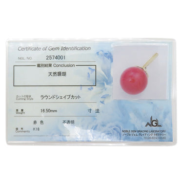 ノンブランド NON BRAND 珊瑚 ダイヤ イエローゴールド K18YG 珊瑚 ペンダントトップ 赤 サンゴ