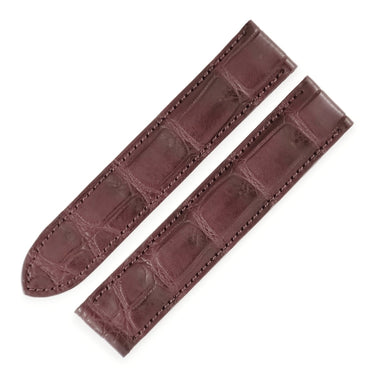 オーダー品  他社製 ワインレッド クロコダイル 腕時計パーツ 未使用 替え タンク用 クロコ バンド ベルト ストラップ マット 汎用 18ｍｍ ワイン ボルドー 赤茶