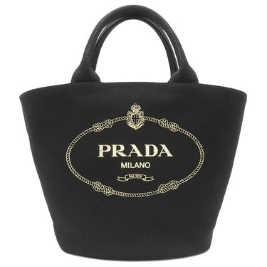 プラダ PRADA カナパ  1BG186 ブラック キャンバス 2WAYバッグ シルバー金具 黒 ハンドバッグ