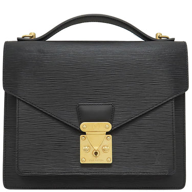 ルイヴィトン LOUIS VUITTON モンソー M52122 ブラック エピレザー 2WAYバッグ ゴールド金具 黒 ハンドバッグ ショルダー