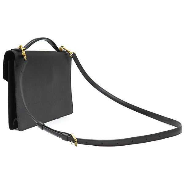 【美品】ルイヴィトン ビファス ハンドバッグ エピレザー ブラック ゴールド金具 ルイヴィトン LOUIS VUITTON モンソー M52122 ブラック