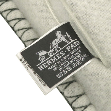 エルメス HERMES タッタソール クッション フォレ ウール カシミヤ ファッション雑貨 ホワイト金具 カバー取り外し可