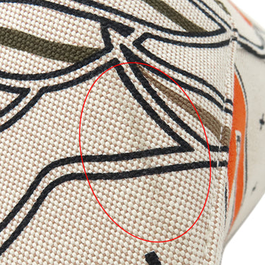 エルメス HERMES スティープル28 グリ×エクリュ トワルアッシュ スイフト トートバッグ 茶